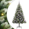 vidaXL &Aacute;rvore de Natal Artifical com Neve Flock 300 LED Branco quente