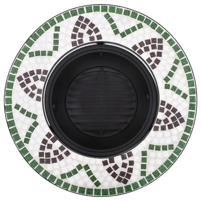 vidaXL Braseira em mosaico 68 cm cerâmica verde