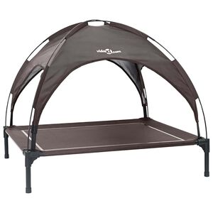 vidaXL Cama para Cachorro 90 x 81 x 80,5 cm A&ccedil;o Castanho