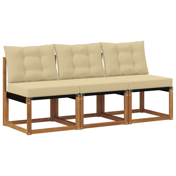 vidaXL 3 Pe&ccedil;a Sof&aacute; do Meio para Exterior