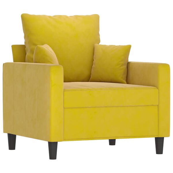 vidaXL Poltrona com apoio de p&eacute;s 60 cm veludo amarelo
