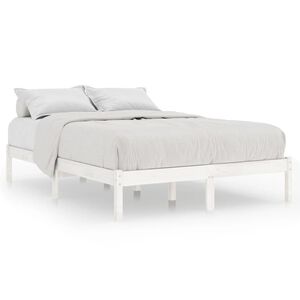 vidaXL Estrutura de cama super king pinho maci&ccedil;o 180x200 cm branco