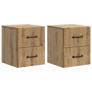 vidaXL Gabinete de Canto Montado na Parede 2 pcs Carvalho Arttisan