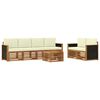 vidaXL Conjunto de Sof&aacute;s para Exterior 7 pcs Natural e Creme