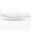 vidaXL Estrutura de cama com cabeceira e p&eacute;s 200x200 cm metal branco