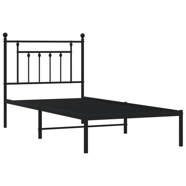 vidaXL Estrutura de cama com cabeceira 80x200 cm metal preto