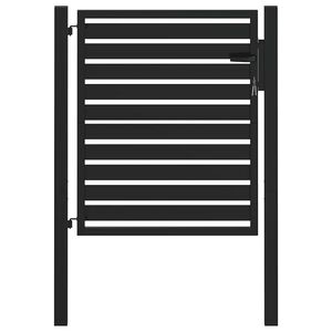 vidaXL Port&atilde;o de jardim com fechadura Preto 100x100 cm Alum&iacute;nio
