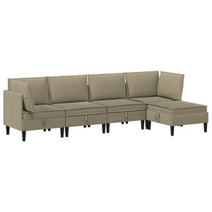 vidaXL Conjunto de M&oacute;veis para Sala de Estar 5 unid. C&aacute;qui Tecido