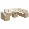 vidaXL 10 pcs conjunto de sof&aacute;s p/ jardim com almofad&otilde;es vime PE bege