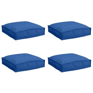 vidaXL Almofada 4 unid. Tecido Oxford Azul Royal 40 x 40 x 8 cm