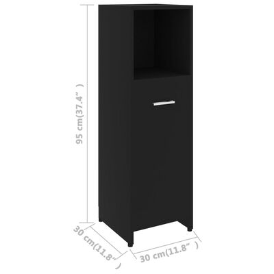 vidaXL 4 pcs conjunto de móveis de casa de banho preto