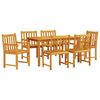 vidaXL Conjunto de Jantar para Jardim 7 unid. Castanho
