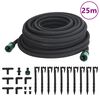 vidaXL Mangueira para rega gota-a-gota de jardim 25 m borracha preto