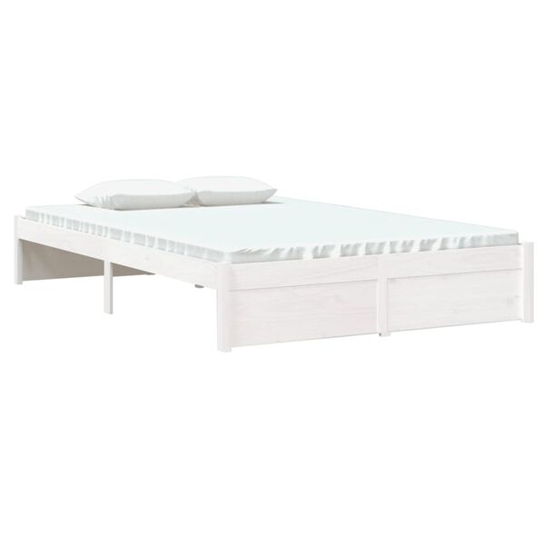 vidaXL Estrutura de cama 120x200 cm madeira maci&ccedil;a branco