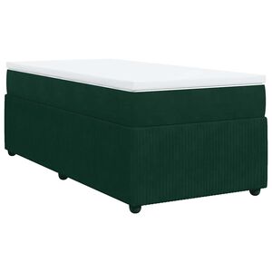 vidaXL Cama com molas/colch&atilde;o 80x200 cm veludo verde-escuro