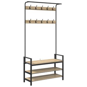 vidaXL Cabideiro Carvalho Sonoma 95 x 34 x 184 cm Madeira processada