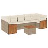 vidaXL 8 pcs conjunto de sof&aacute;s p/ jardim com almofad&otilde;es vime PE bege