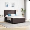 vidaXL Cama Box Spring LED Marrom Escuro 140 x 200 cm tecido