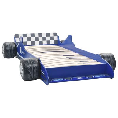 vidaXL Cama carro de corrida para crianças 90x200 cm azul