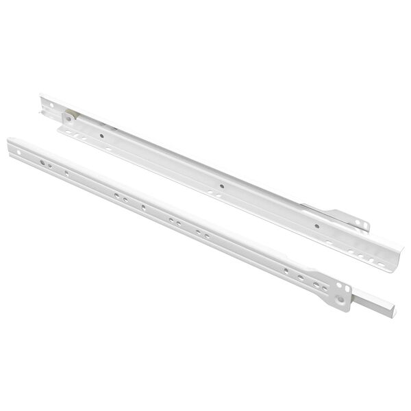 vidaXL Corredi&ccedil;a de Gaveta 2 pcs Branco 400 mm A&ccedil;o