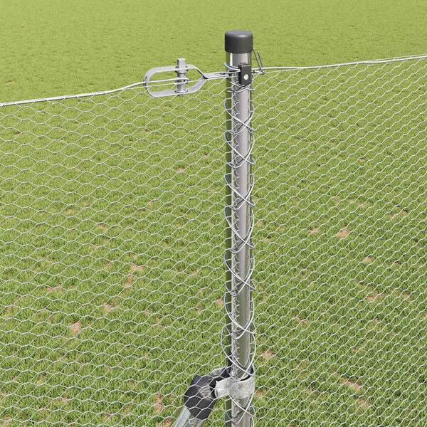 vidaXL Poste de Cerca Prateado 50 x 1,5 m (malha de 13 mm) A&ccedil;o