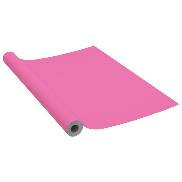 vidaXL Autocolante para m&oacute;veis 500x90 cm PVC rosa brilhante