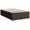 vidaXL Cama boxspring com colch&atilde;o 120x190 cm tecido castanho-escuro