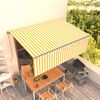 vidaXL Toldo retr&aacute;til manual com estore 4x3 m amarelo e branco