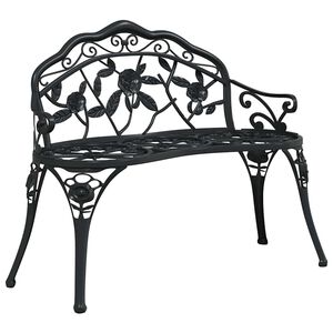 vidaXL Banco de jardim 100 cm alum&iacute;nio fundido preto