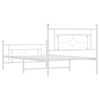 vidaXL Estrutura de cama com cabeceira e p&eacute;s 107x203 cm metal branco