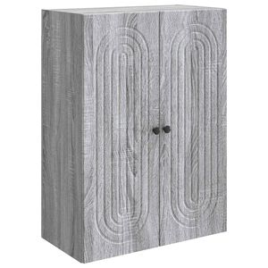 vidaXL Arm&aacute;rio de Parede Sonoma cinzento 66 x 34,5 x 90 cm