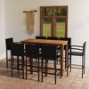 vidaXL 9 pcs conjunto de bar para jardim preto