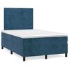 vidaXL Cama boxspring com colch&atilde;o 120x190 cm veludo azul-escuro