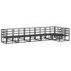 vidaXL Conjunto de Sof&aacute; de Jardim com almofada 6 pcs Preto Alum&iacute;nio