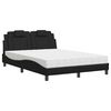 vidaXL Cama Viana com colch&atilde;o 140x190 cm couro artificial preto