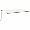 vidaXL Toldo retr&aacute;til manual com LED 500x300 cm cor creme