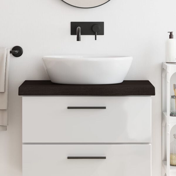 vidaXL Bancada p/ WC 80x30x(2-6)cm madeira tratada maci&ccedil;a castanho