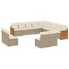 vidaXL 13 pcs conjunto de sof&aacute;s p/ jardim com almofad&otilde;es vime PE bege