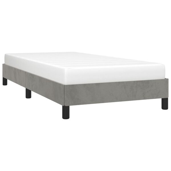 vidaXL Estrutura de cama sem colch&atilde;o 90x200 cm veludo cinzento-claro