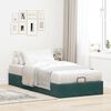 vidaXL Ottoman Bed Frame Sem Colch&atilde;o Verde Escuro 90x190 cm Veludo