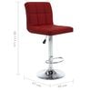 vidaXL Bancos de bar 2 pcs couro artificial vermelho tinto