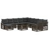 vidaXL Conjunto de Sof&aacute; de Jardim 12 unid. Cinza e Cinza Escuro