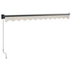 vidaXL Toldo retrátil 3,5x2,5 m tecido e alumínio cor creme