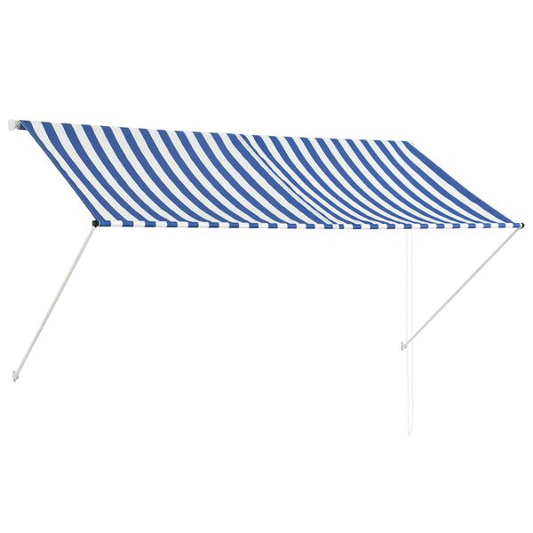 vidaXL Toldo retr&aacute;til 250x150 cm azul e branco