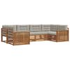 vidaXL Conjunto de Sof&aacute;s para Exterior 6 pcs Cinza Natural e Claro