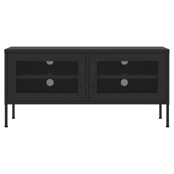 vidaXL M&oacute;vel de TV a&ccedil;o 105x35x50 cm preto