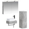 vidaXL Conjunto de Arm&aacute;rios para Banheiro 4 pcs Cinzento Cimento