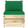 vidaXL 7 pcs conj. lounge jardim c/ almofad&otilde;es madeira impreg. verde