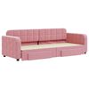 vidaXL Sofá-cama com gavetão e gavetas 80x200 cm veludo rosa