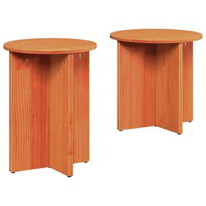 vidaXL Mesa de centro 2 pcs Marrom Cera